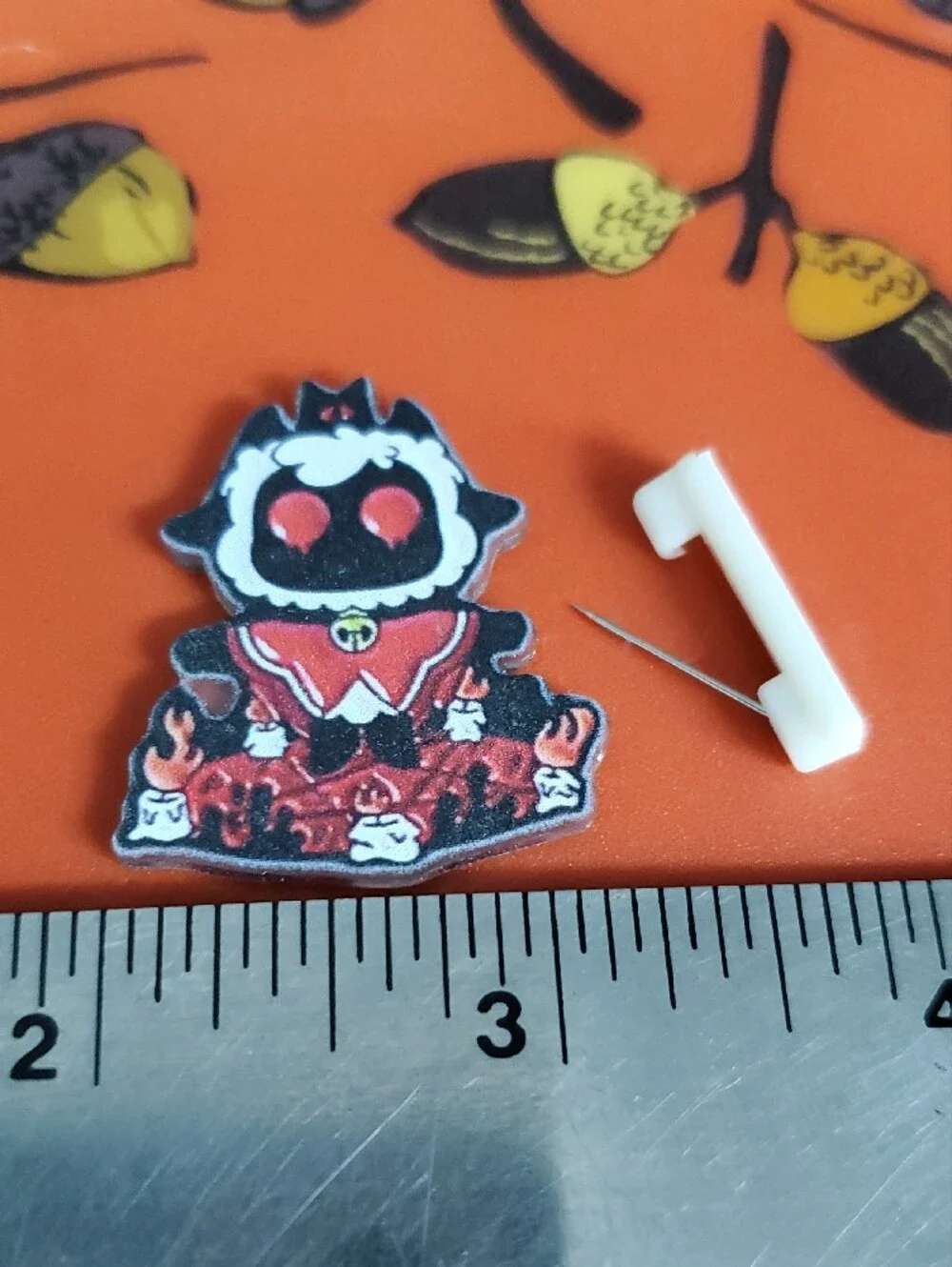 Devil Game Character Enamel Pin — Black & Red